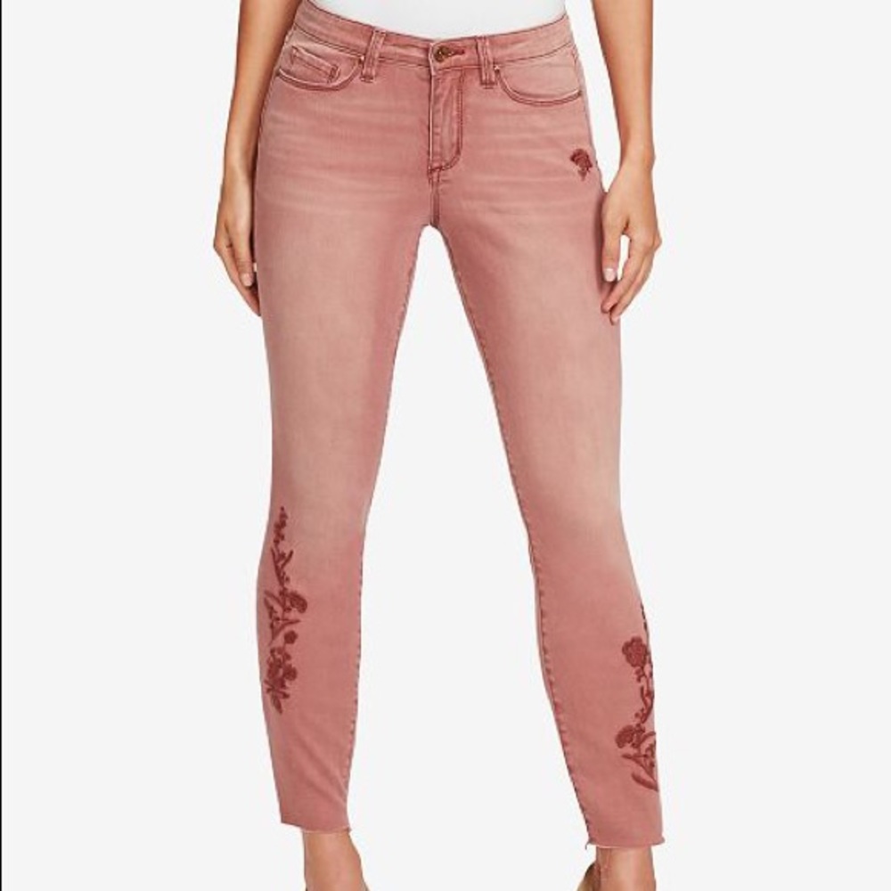 NWT Vintage America skinny jean w floral accent